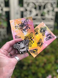 Bee Wood Block Stamp