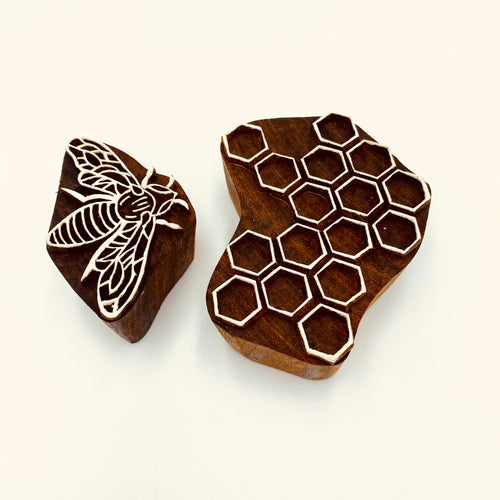 Native Bee and Honeycomb Stamp Set